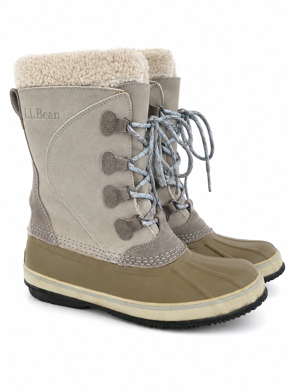 L.L.Bean Suede Fleece Insulated Duck Snow Winter Boots Size 9